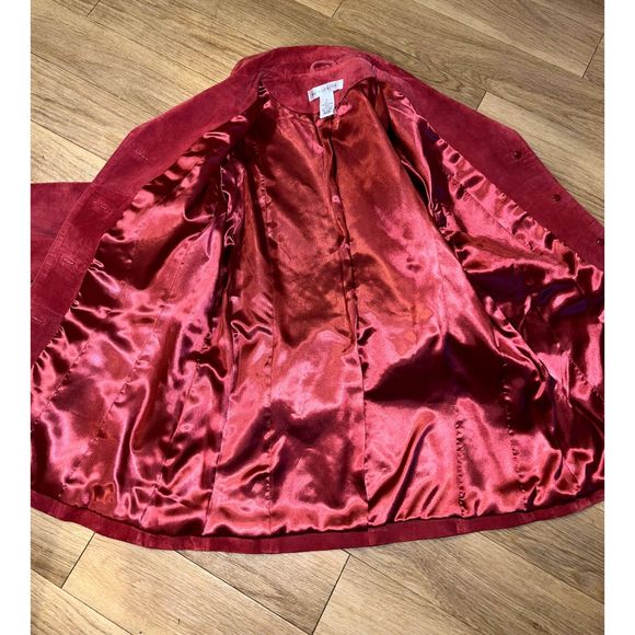 Pursuits Ltd. Womens Red Suede Leather Blazer - Size M - Picture 2 of 4